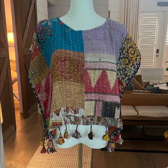 Sevya Handmade Tops - This unique Katha sleeveless top. One size fits most. Never worn